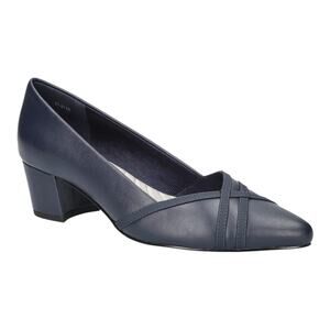 Easy Street Women's Lotus Block Heel Pumps Navy Size 9 W